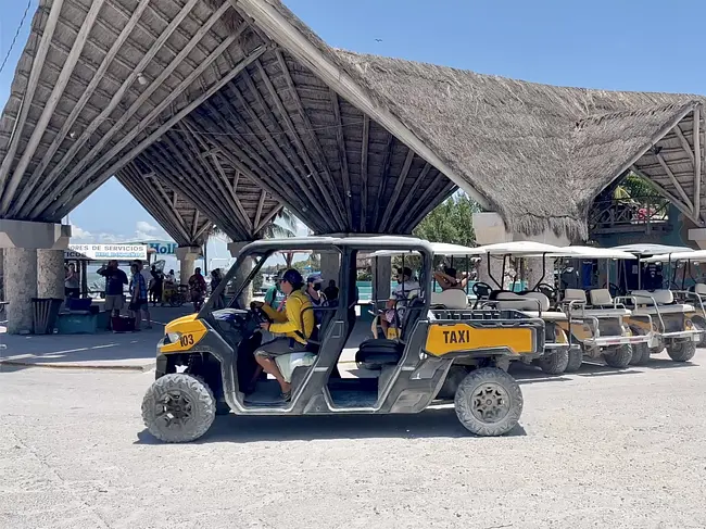 Taxis at Holbox Ferry Terminal