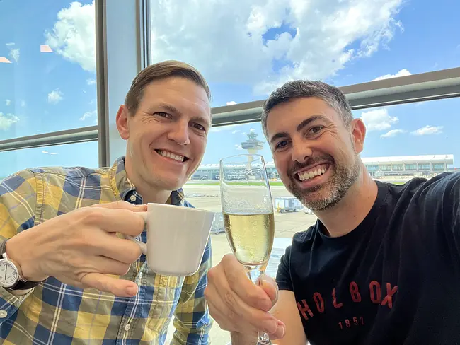 Champagne in the Air France Lounge