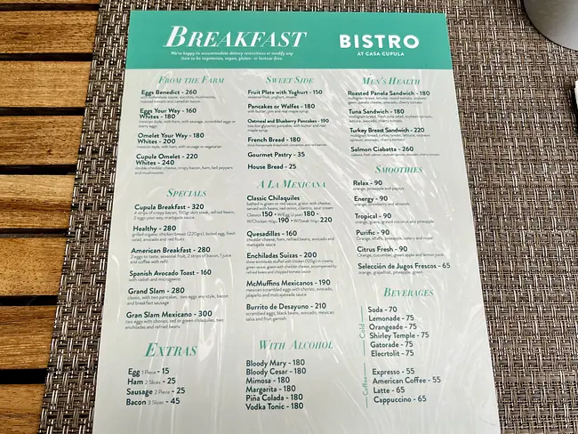 Breakfast Menu