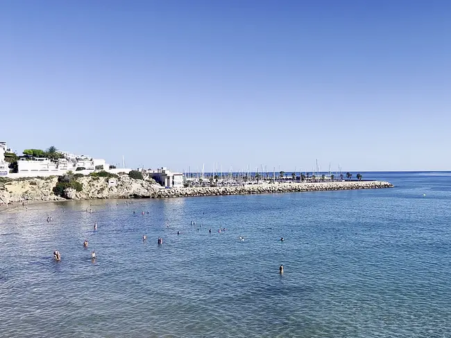 Two Gay Expats - Gay Nude Beaches - Sitges, Spain - Balmins Beach - Calm Water