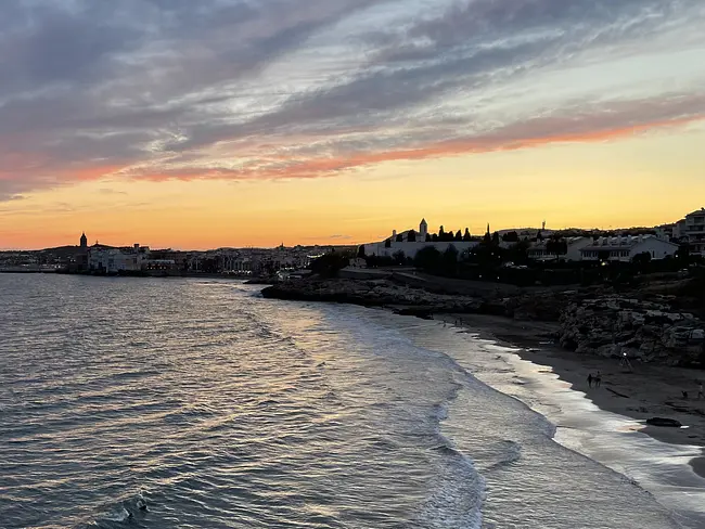 Two Gay Expats - Gay Nude Beaches - Sitges, Spain - Balmins Beach - Sunset