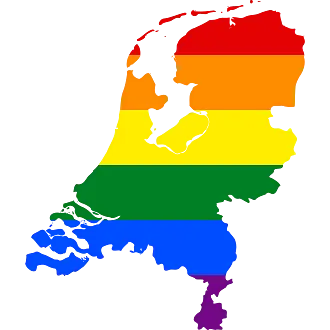 Rainbow Flag Pride Map of Netherlands