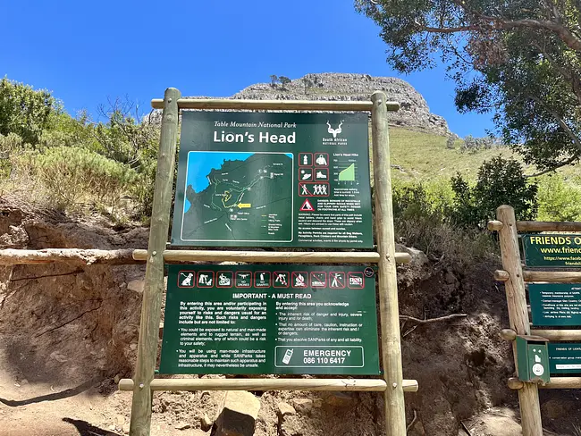 Two Gay Expats - Cape Town, South Africa - Gay Cape Town - Lions Head Hike - Trailhead Sign
