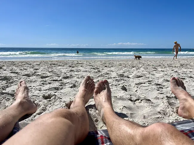Two Gay Expats - Gay Nude Beaches - Cape Town, South Africa - Sandy Bay - Pet-Friendly
