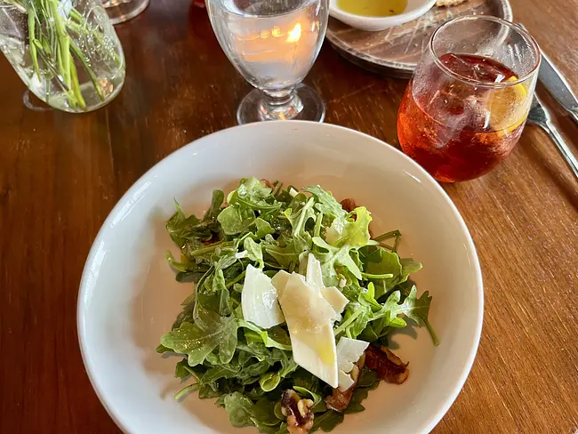 Arugula Salad & Negroni Cocktail