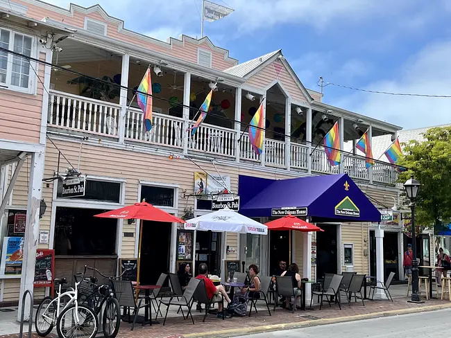 Two Gay Expats - Key West, FL - Gay Hotel - New Orleans House and Bourbon Pub - Entrance - Day