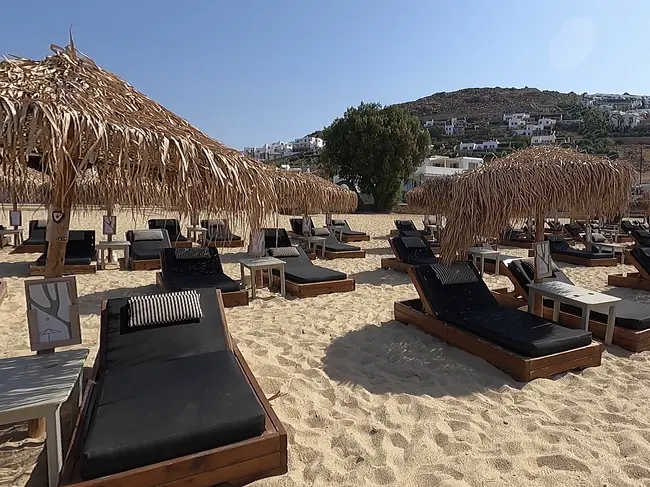 Two Gay Expats - Mykonos, Greece - Elia Beach - Loungers