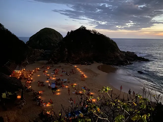 Two Gay Expats - Gay Nude Beaches - Zipolite, Oaxaca, Mexico - Playa del Amor - Beach of Love - Candles