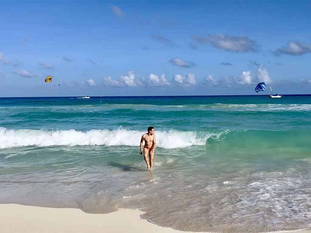 Two Gay Expats - Cancun, Quintana Roo, Mexico - Blue Flag Beach - Andy