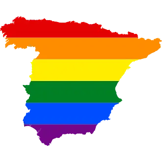 Rainbow Flag Pride Map of Spain