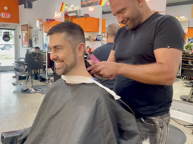 Two Gay Expats - Fort Lauderdale, FL, USA - Wilton Manors - Dudes Gay Barbershop - Trai's Haircut by Kevin