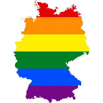 Rainbow Flag Pride Map of Germany