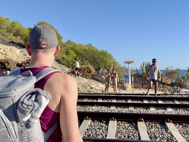 Two Gay Expats - Gay Nude Beaches - Sitges, Spain - Playa del Muerto - Railroad Tracks - Magic Forest