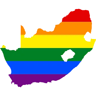 Rainbow Flag Pride Map of South Africa