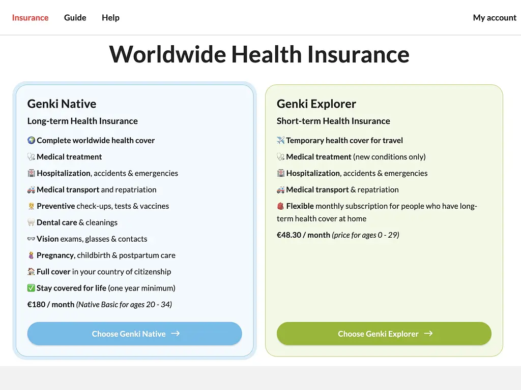 Genki Explorer versus Native Health Insurance Plans