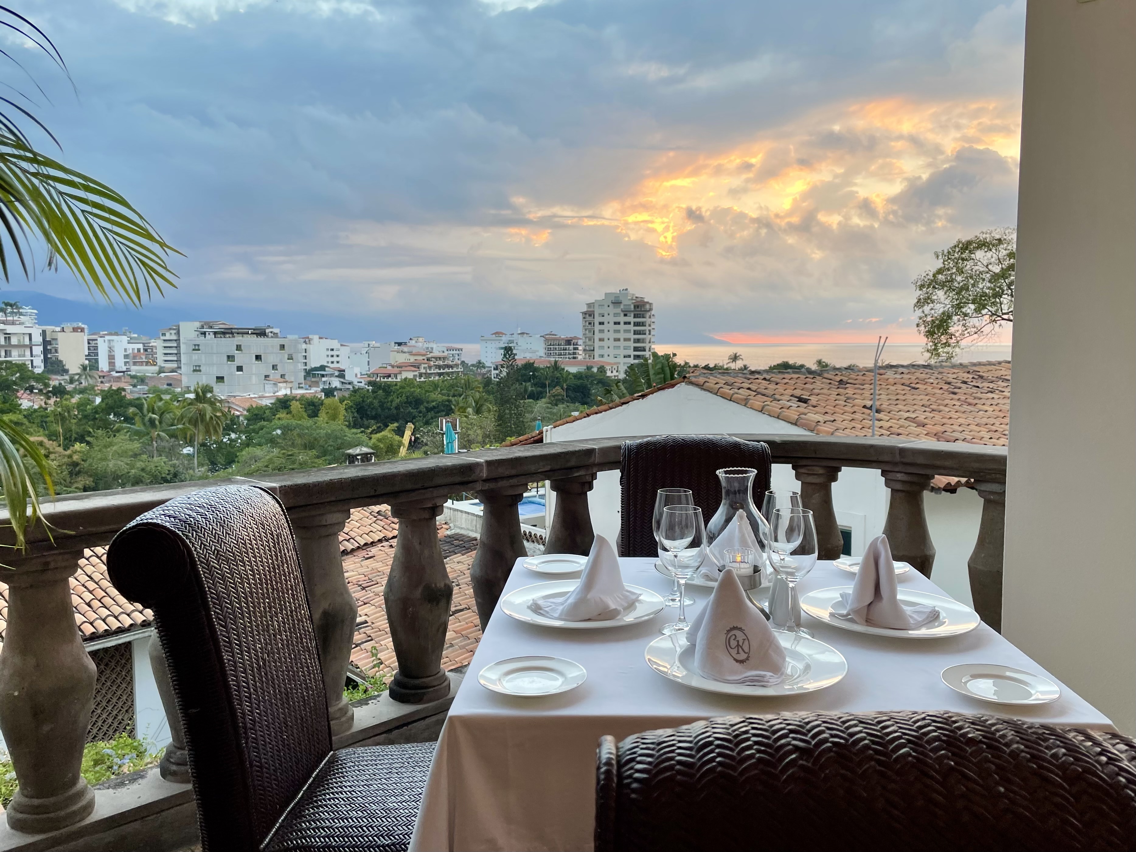 Two Gay Expats - Puerto Vallarta - Casa Kimberly - Iguana Restaurant - Table Sunset