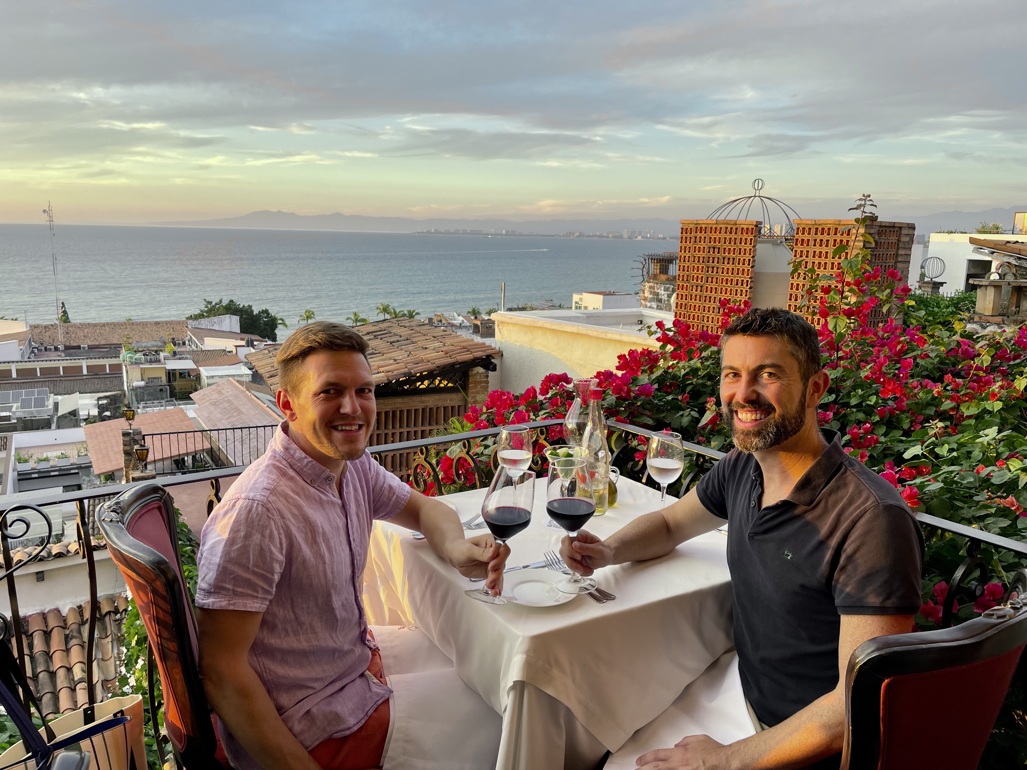 Two Gay Expats - Puerto Vallarta -La Capella Italian Restaurant - Corner Balcony Table